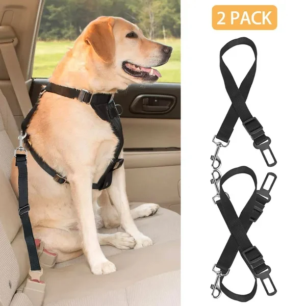 Dependable 2Pcs Dog Seat Belt Leash Adjustable Features Specifications Package Lists Versatile