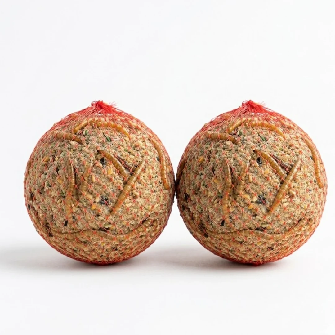 Fine Quail Gamebird Knödel — Enrichment Feed Ball with Mealworms 2 pack Safe