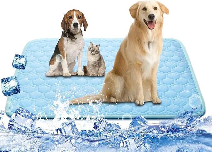 Eco-Friendly Upgraded Self-Cooling Mat for Dogs Cats - Thicken Washable Non-Toxic Foldable Non-Slip Dog Cooling mat Pet Cooling Pad for Indoor Outdoor Car- for Summer Blue 18 24 Small About ThisOverview User-Friendly