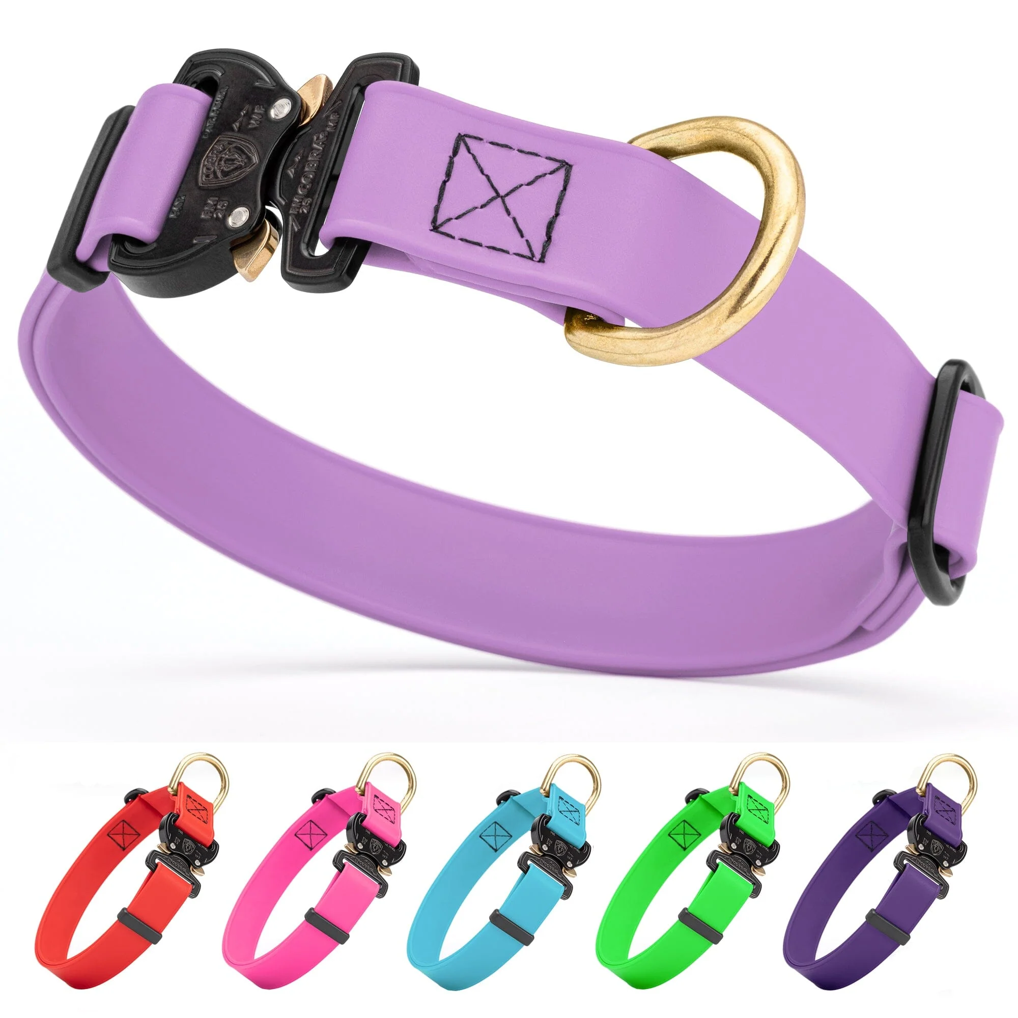 Solid Viper BioThane Dog Collar with Cobra Metal Buckle – Odor Resistant and Waterproof Durable