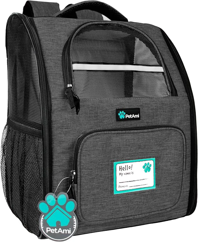 Comfortable PetAmi Dog Backpack Carrier for Small Large Cat Ventilated Pet Hiking Backpack Fine