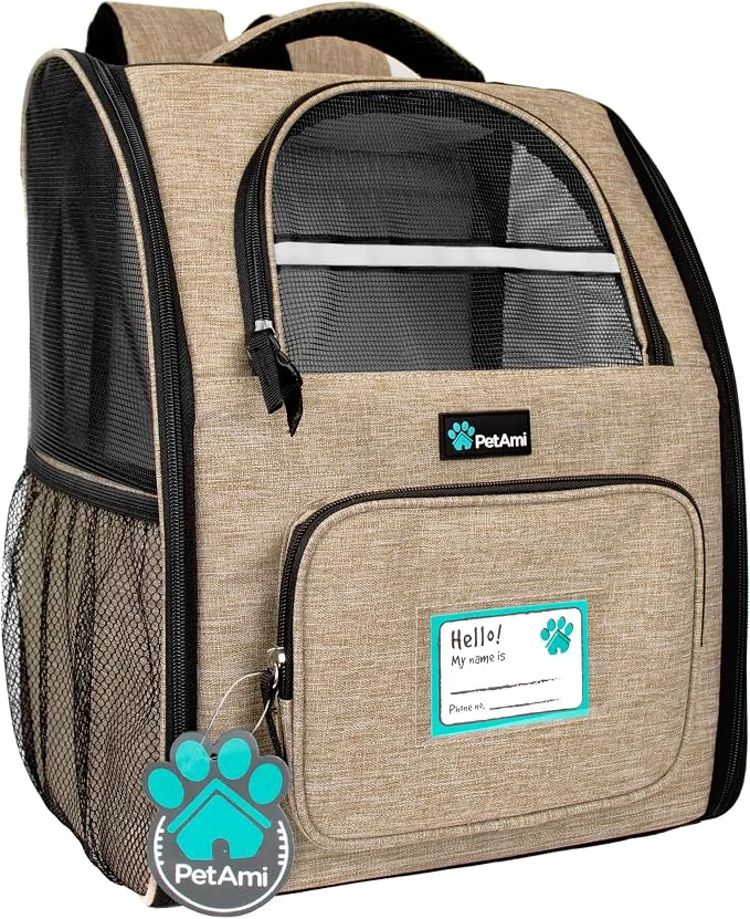 Fine PetAmi Dog Backpack Carrier for Small Large Cat Ventilated Pet Hiking Backpack Easy-to-Use