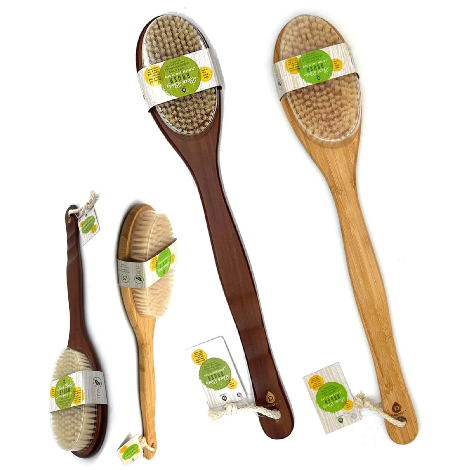 Lightweight Bath Body Brush With Long Bamboo Handle Smart