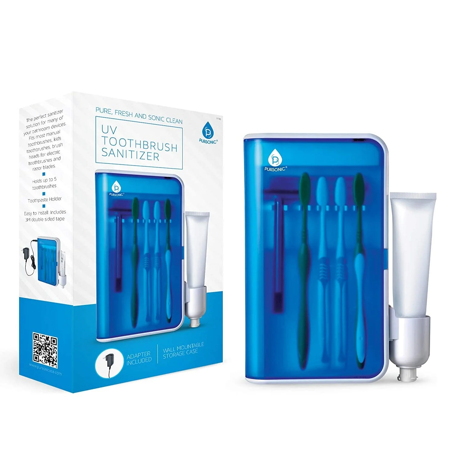 Safe UV Family Toothbrush Sanitizer with AC Adapter Trendy