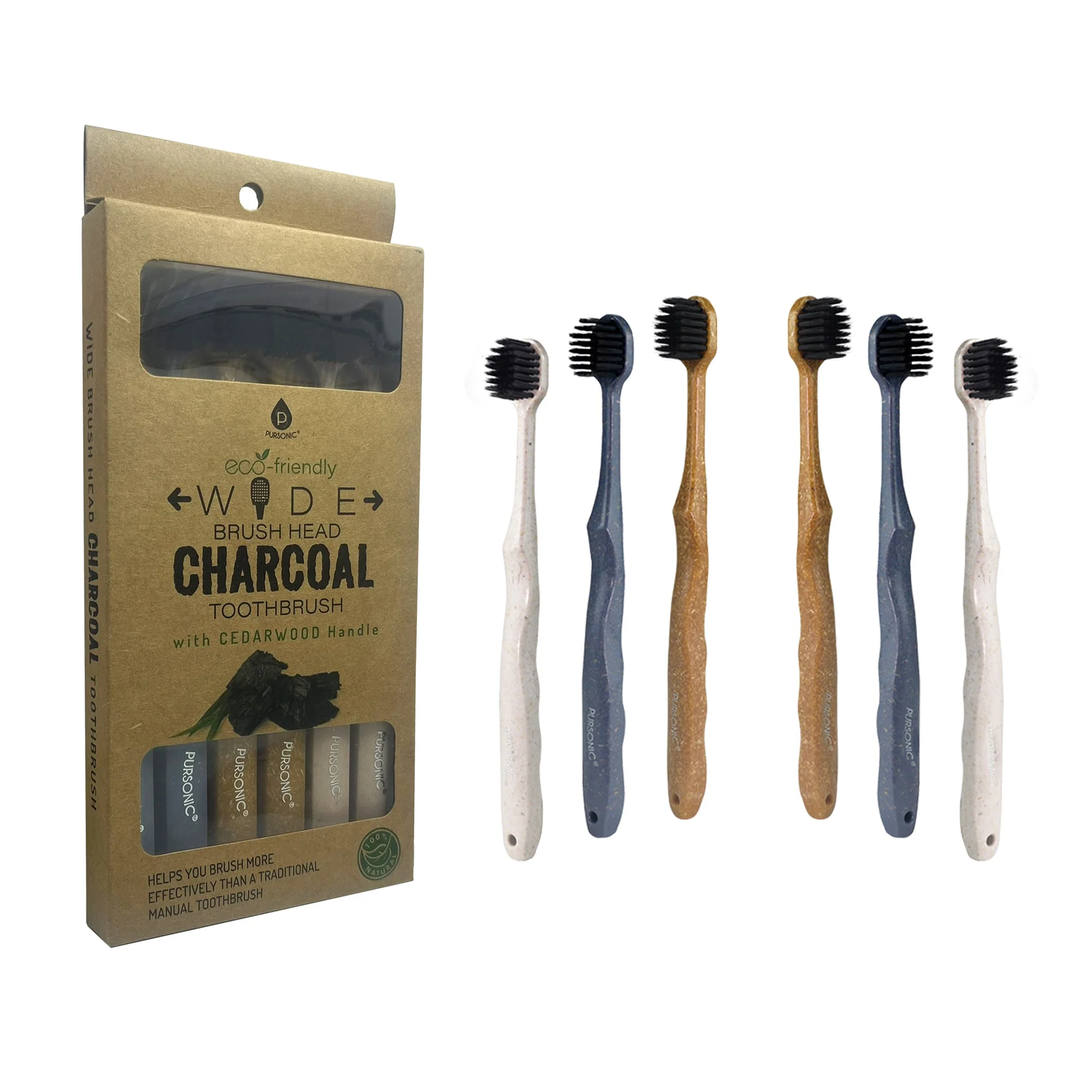 Soft Wide Brush Head Charcoal Toothbrush First-Class