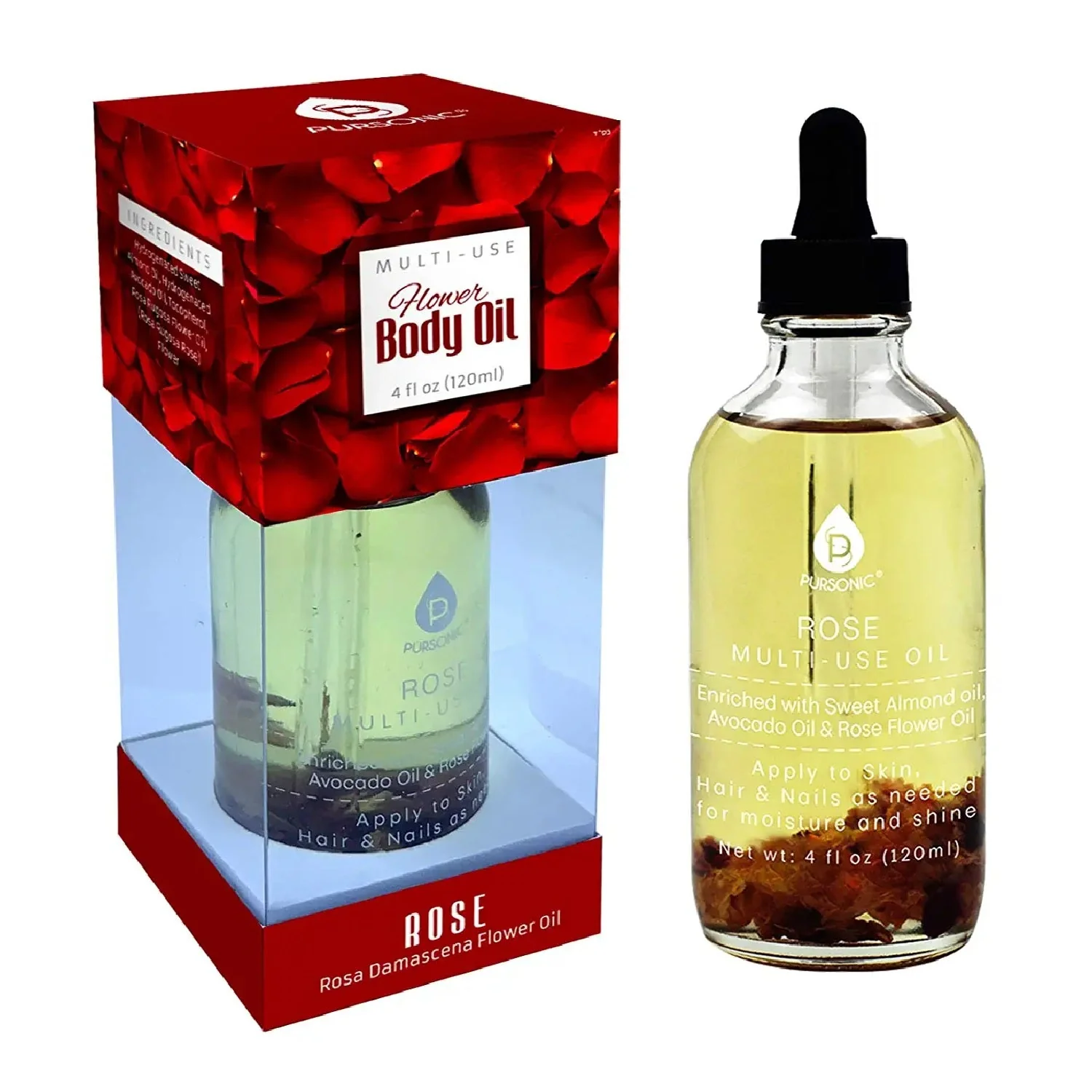 Efficient Rose flower Multi Use Body Oils 4 Oz Contemporary
