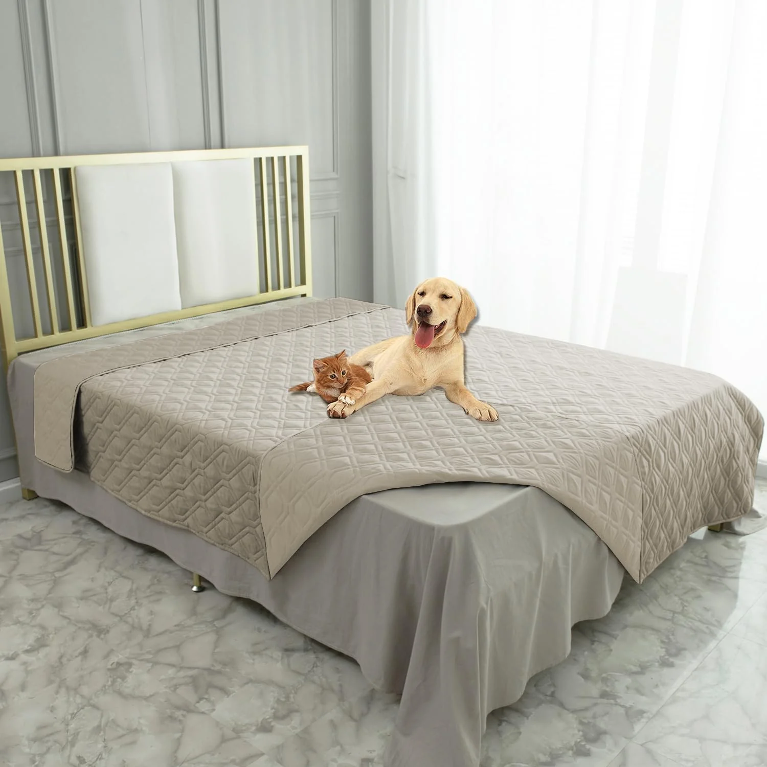 Detailed Ameritex Waterproof Furniture Cover - Reversible Machine Washable Expertly Made