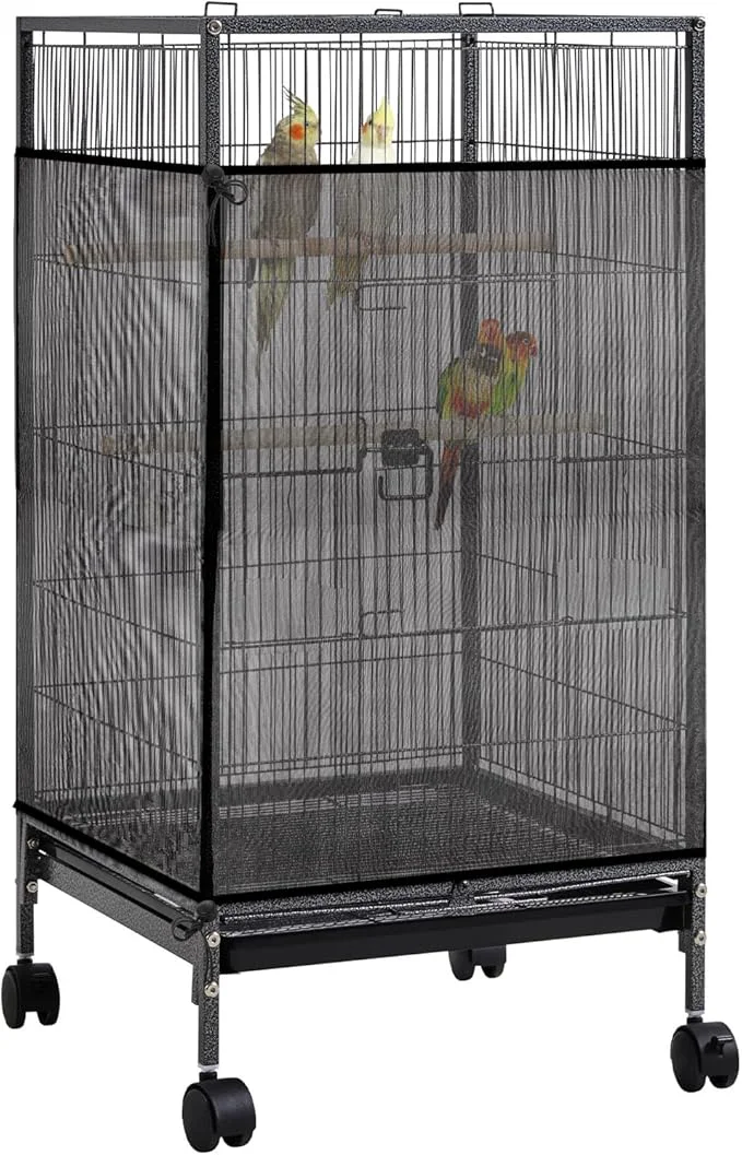 Efficient Large Bird Cage Seed Catcher 31 x 118 inches Adjustable Bird Cage Net Cover Expertly Made