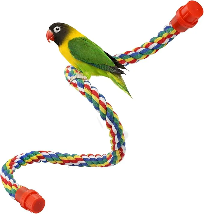 Proven Bird Rope Perches for Parrots Cockatiels Budgie Cages Comfy Birds Colorful Clean