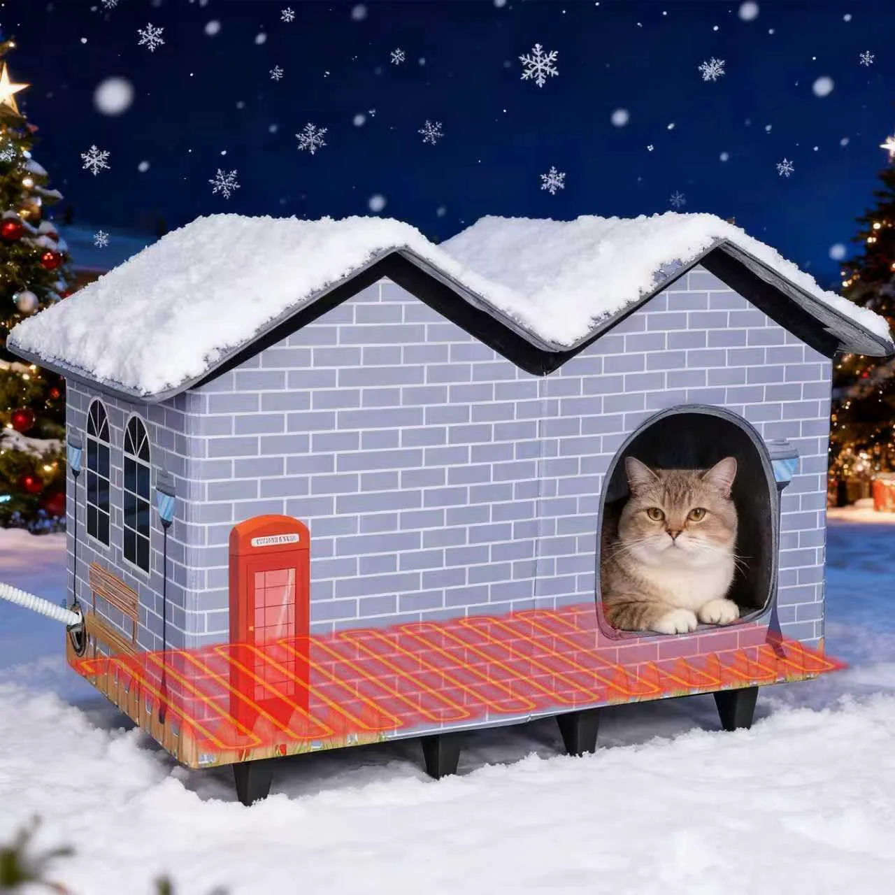 Reliable NAMOTEK Large d Heated Cat House — Indoor Outdoor Waterproof Insulated 23in x 13in x 18in Genuine