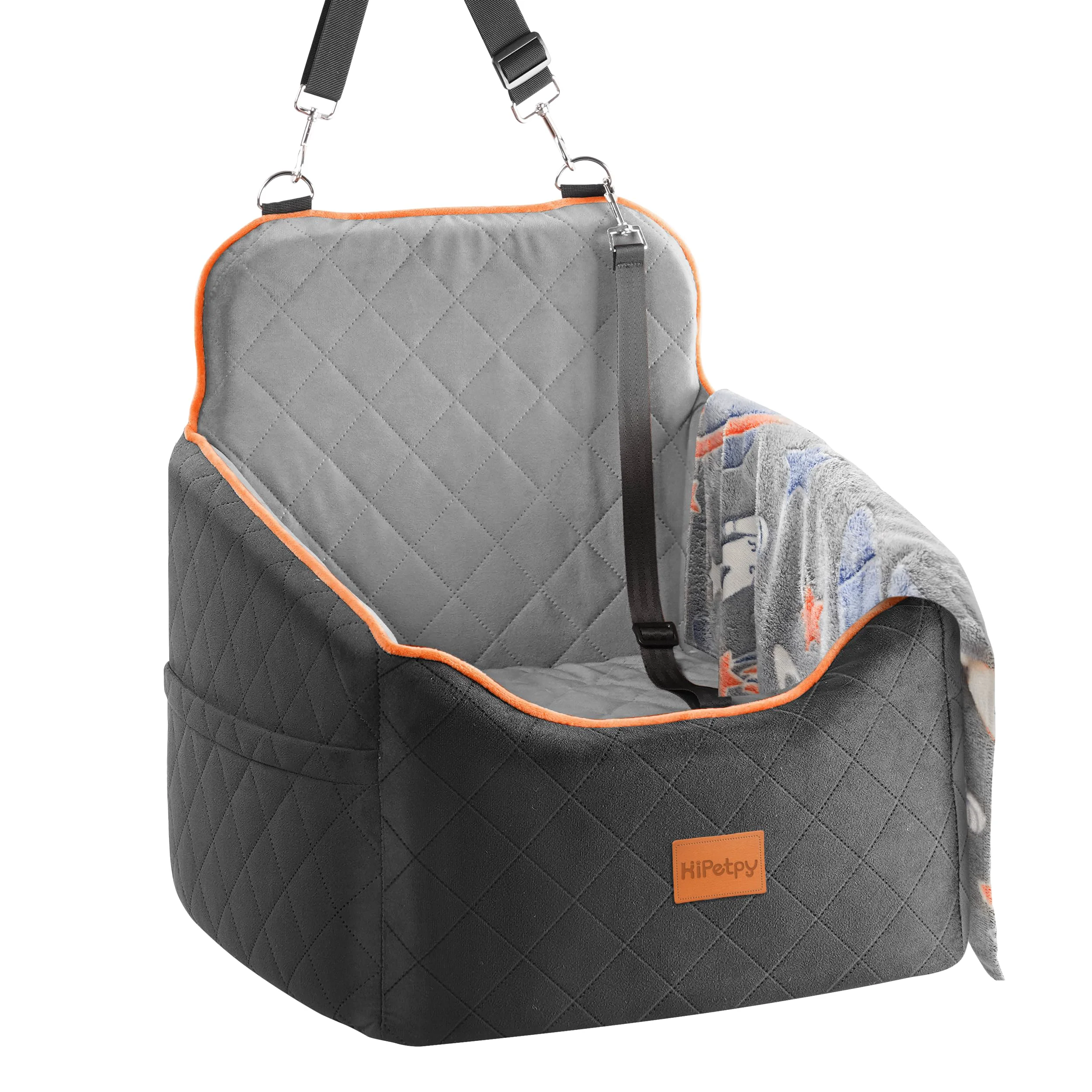 Safe HiPetpy Dog Car Seat for Small Dogs Under 30lb d Booster with Pockets Anti-Slip Base Powerful