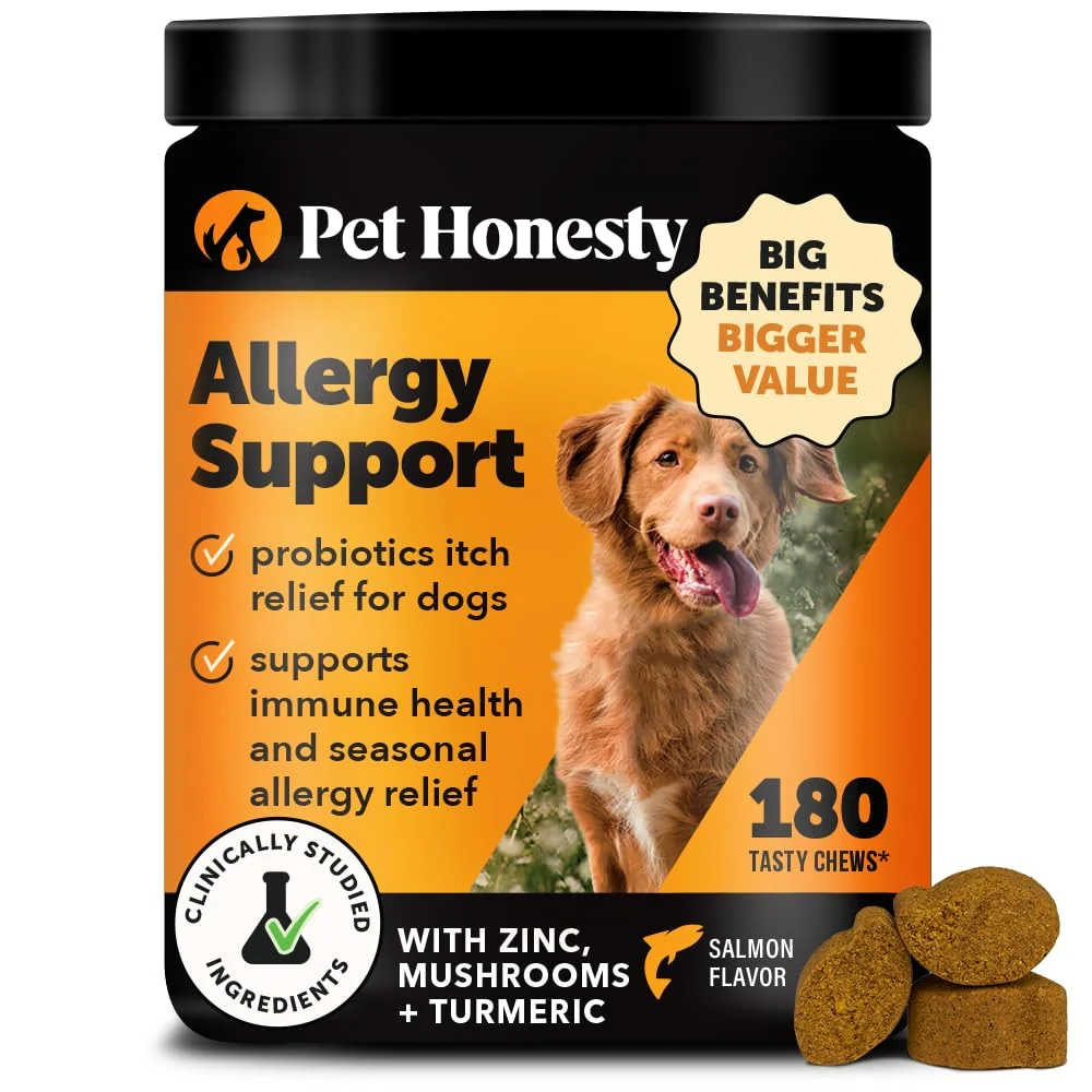 Verified Pet Honesty Dog Allergy Itch Relief — Salmon Probiotic Supplement 180 Ct Crafted