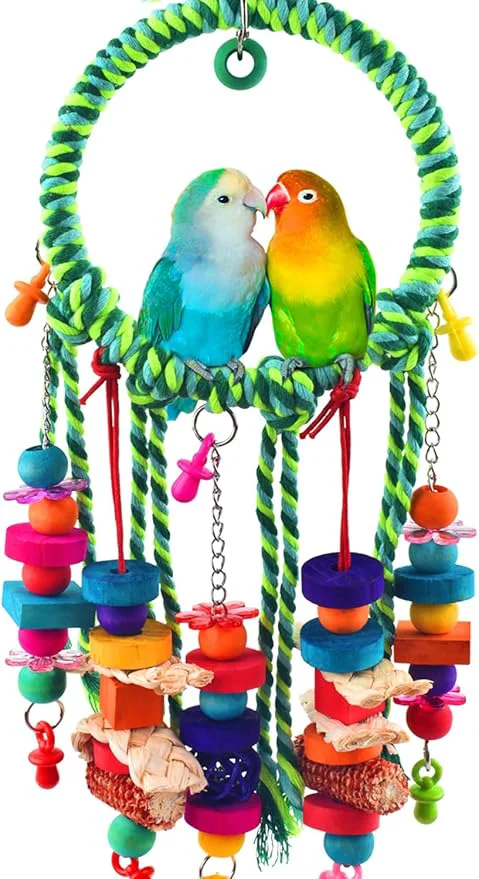 Minimalist KATUMO Bird Toys Parakeet Swing Parrot Perch Cockatiel Shredding Toys Conure Verified