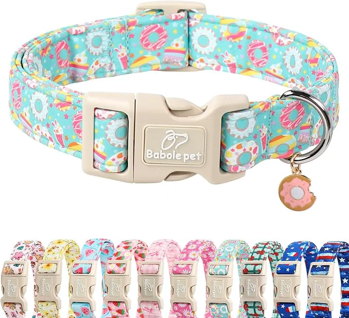 Consistent Adjustable Summer Dog Collar Cute Mint Dessert Dog Collars Genuine