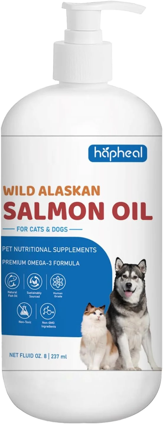 Practical Wild-Caught Salmon Oil for Dogs Cats - Omega 3 EPA DHA Fish Oil Liquid Supplement for Skin Coat Joint Bone Health 8 FLOZ About This Classic