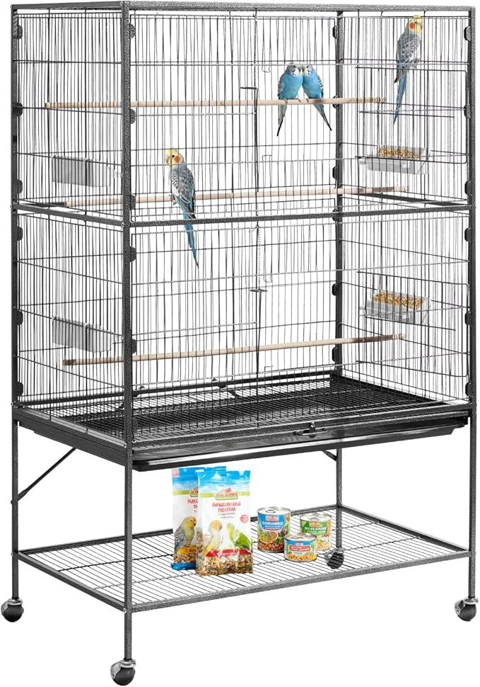 Long-Lasting VEVOR Bird Cage 36.6 x 22.8 x 59.5 inch Flat Top Wrought Iron Bird Flight Premium