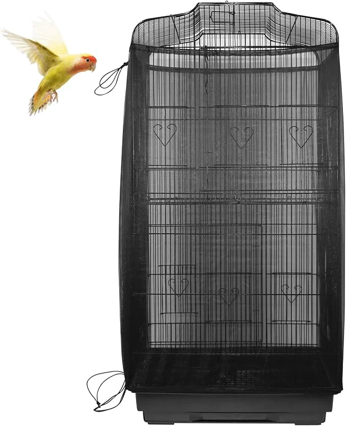 Reliable ASOCEA Large Bird Cage Seed Cather Bird Cage Cover Adjustable Soft Airy Skirt Elegant