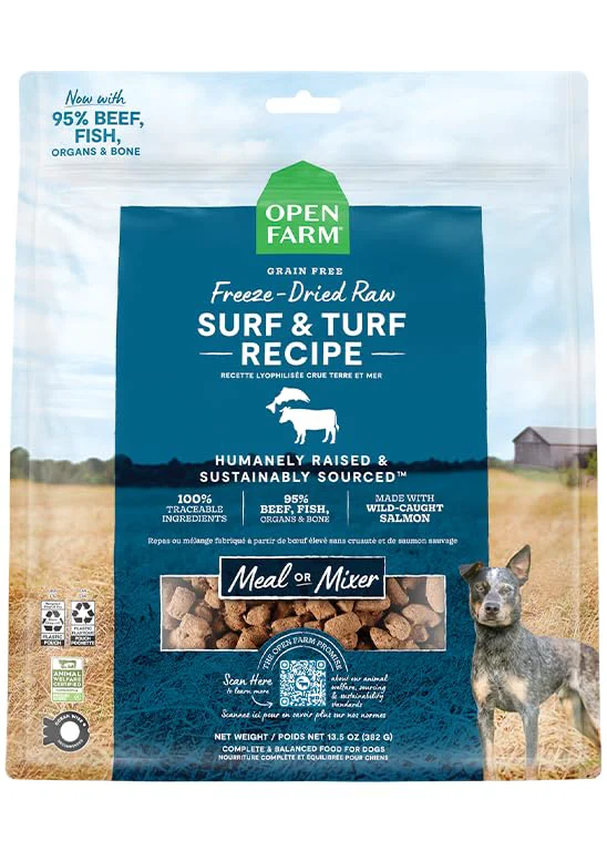 Pure Open Farm Surf Turf ze-Dried Raw Dog Food Morsels – 95 Meat Organs Bone 22oz Eco-Friendly