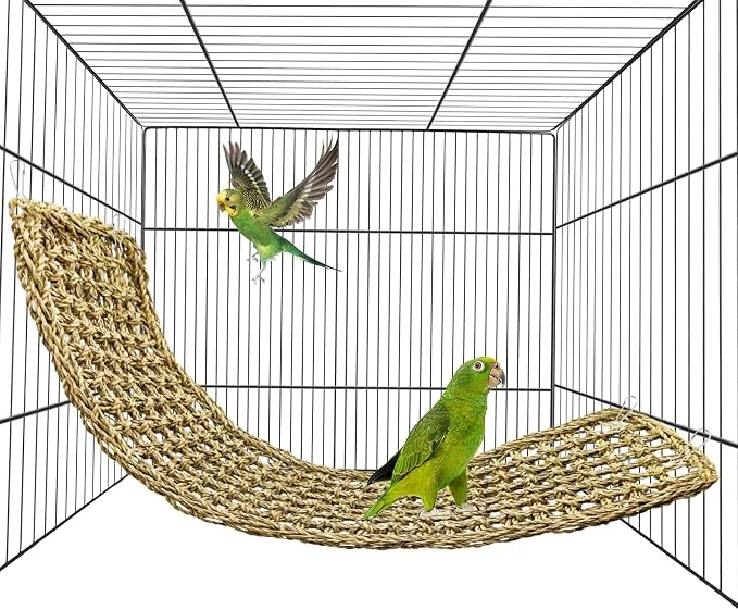 Artisan Bird Seagrass Mat 30 × 7 Parrot Natural Grass Woven Net Hammock Parakeet Modern