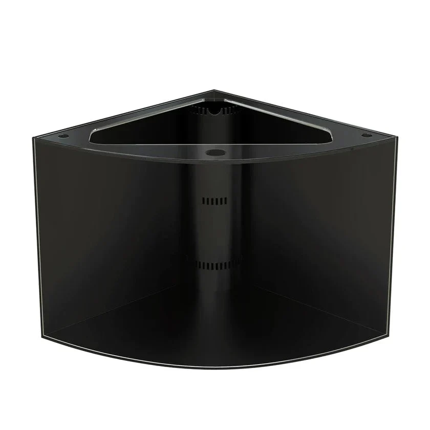 Smooth Abyss Black 90g Corner 1 4 Cylinder Glass Aquarium Set in Flush Wood Furniture Original