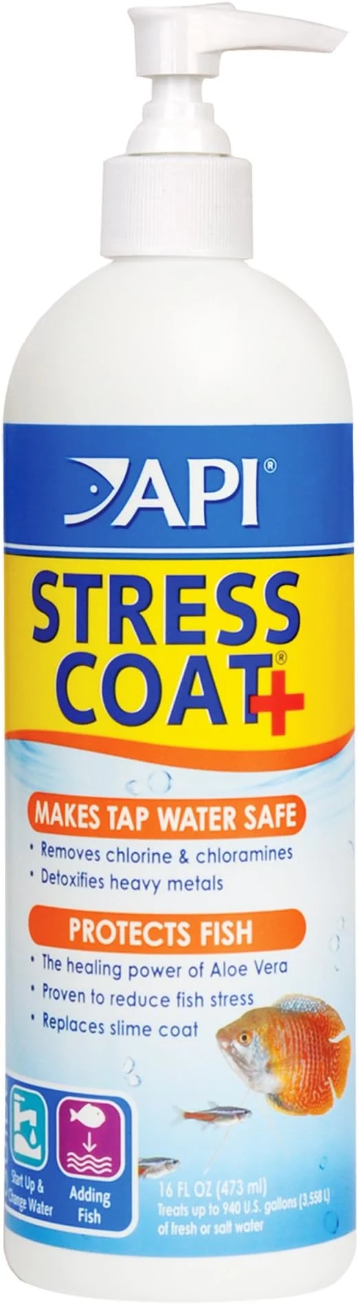 Consistent API STRESS COAT Aquarium Water Conditioner 16-Ounce Bottle Practical