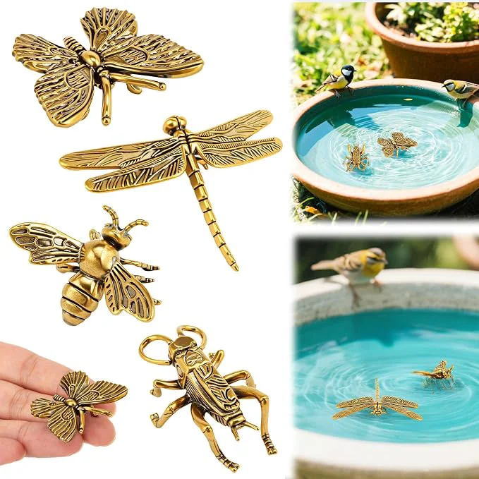 Effective Moxweyeni 4 Pcs Mini Bird Bath Copper Ornaments Bird Bath Purification Disk Flexible