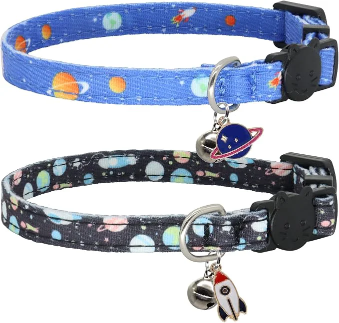 Fast Cat Collar Breakaway 2 Pack Cotton Cats Collars Safe