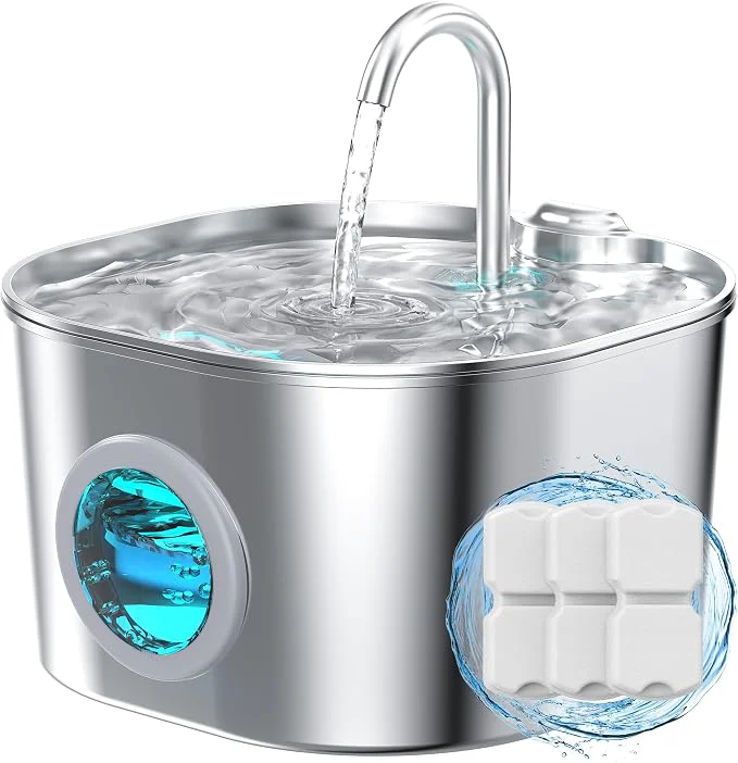 Casual Cat Water Fountain Stainless Steel Pet Fountains Versatile