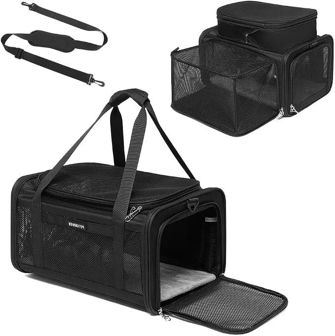 World-Class Airline Pet Carrier for Cats and Small Dogs up to 15 lbs Breathable Fine
