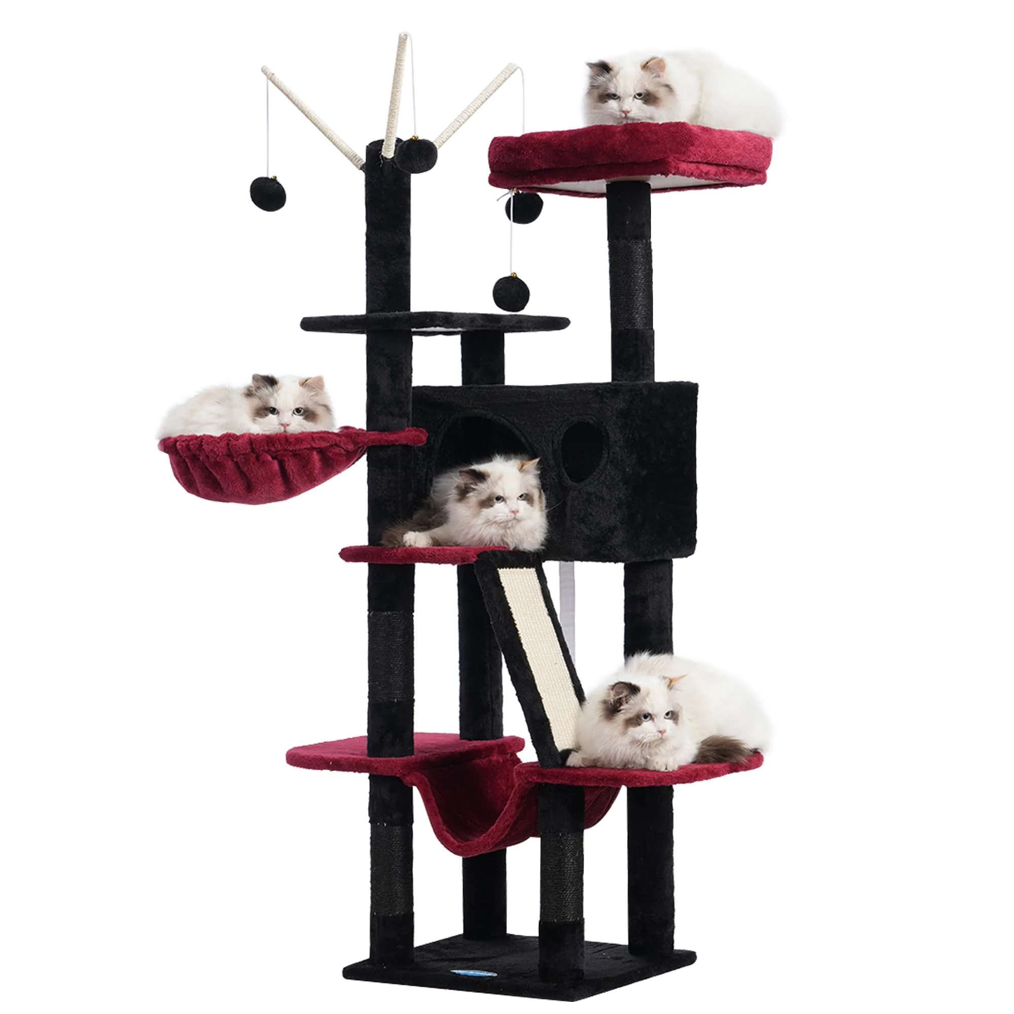 Exclusive Hey-brother Gothic Cat Tree – 53-Inch Indoor Cat Tower with Cozy Condo Hammocks Sisal Posts Soft