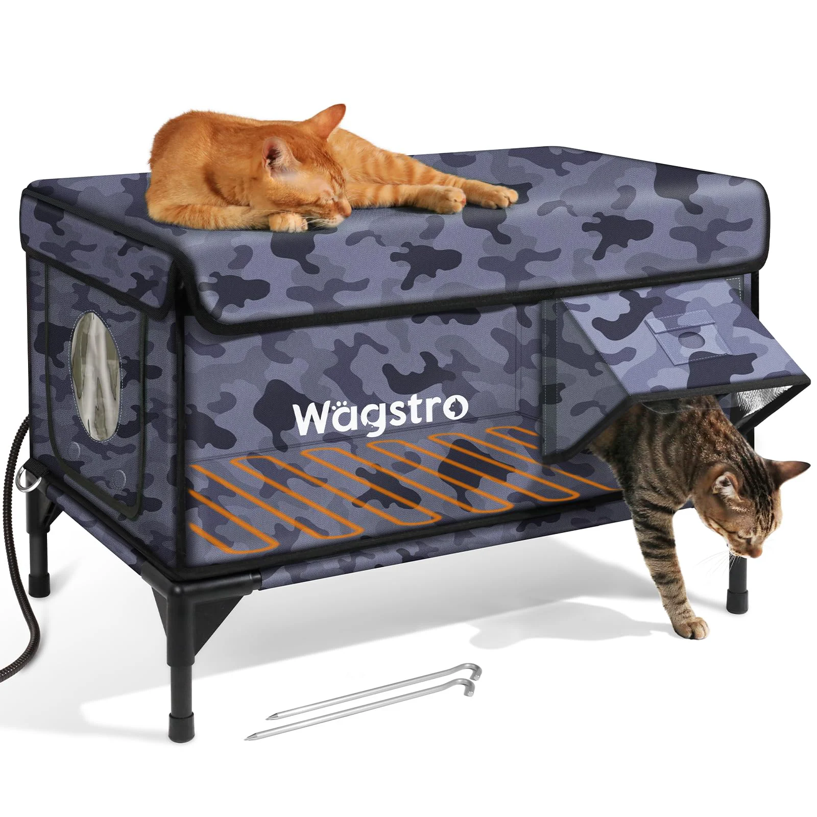 High-Performance Wagstro Heated Outdoor Cat House — Insulated Weatherproof Shelter with Escape Door Breathable