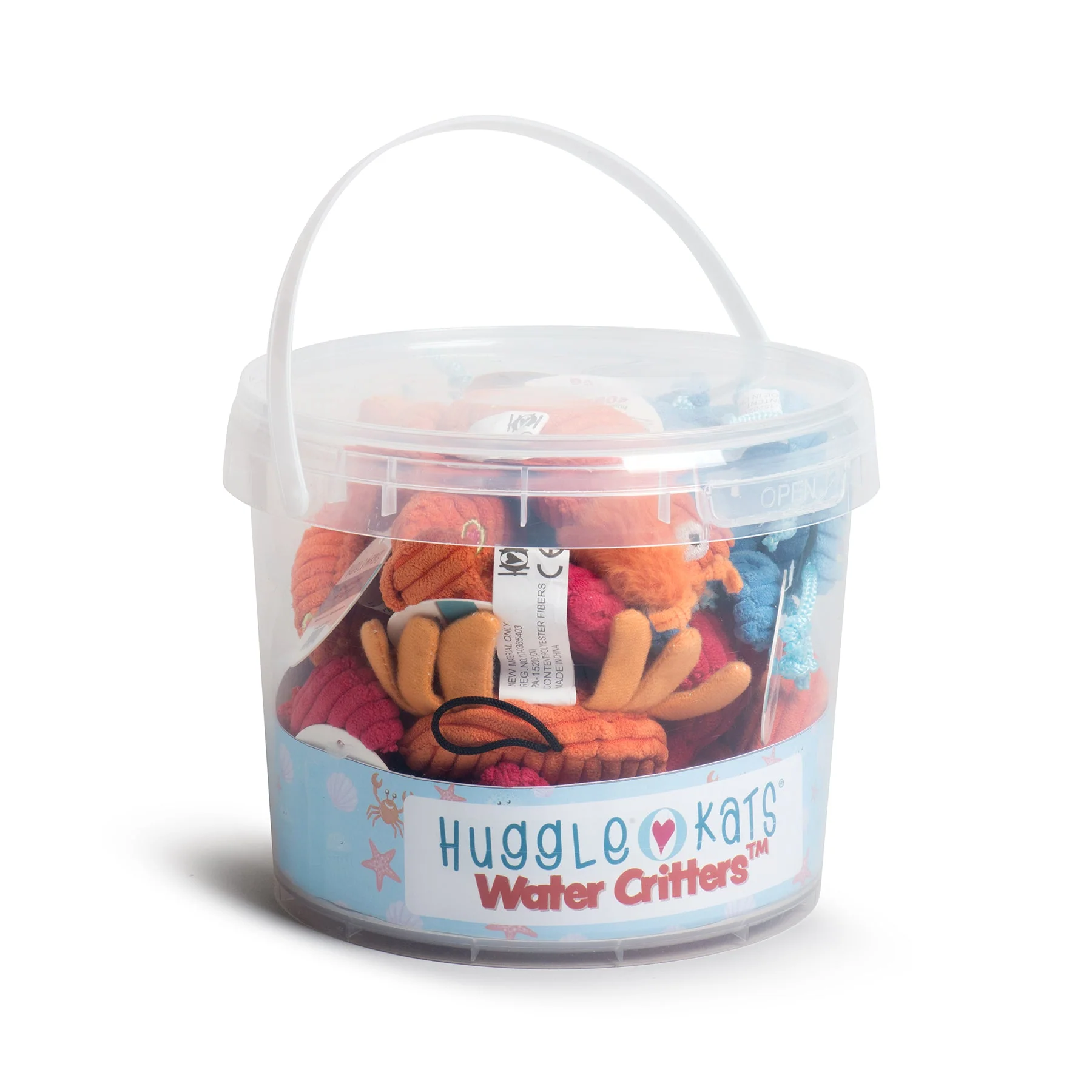 Green HuggleKats® Water Critters Bucket of Cat Toys 12 Pack Carefully Designed