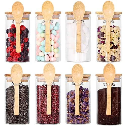 World-Class Glass Jar with Bamboo Lid and Spoon 3 Count Classic