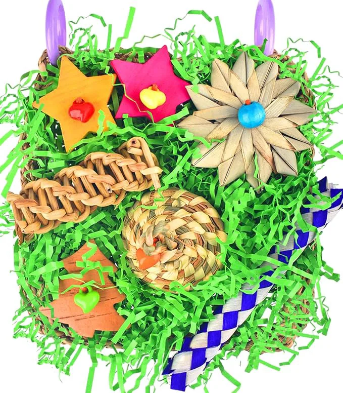 Responsible KATUMO Bird Toys Parakeet Grass Mat Toys Parrot Foraging Shredding Outstanding