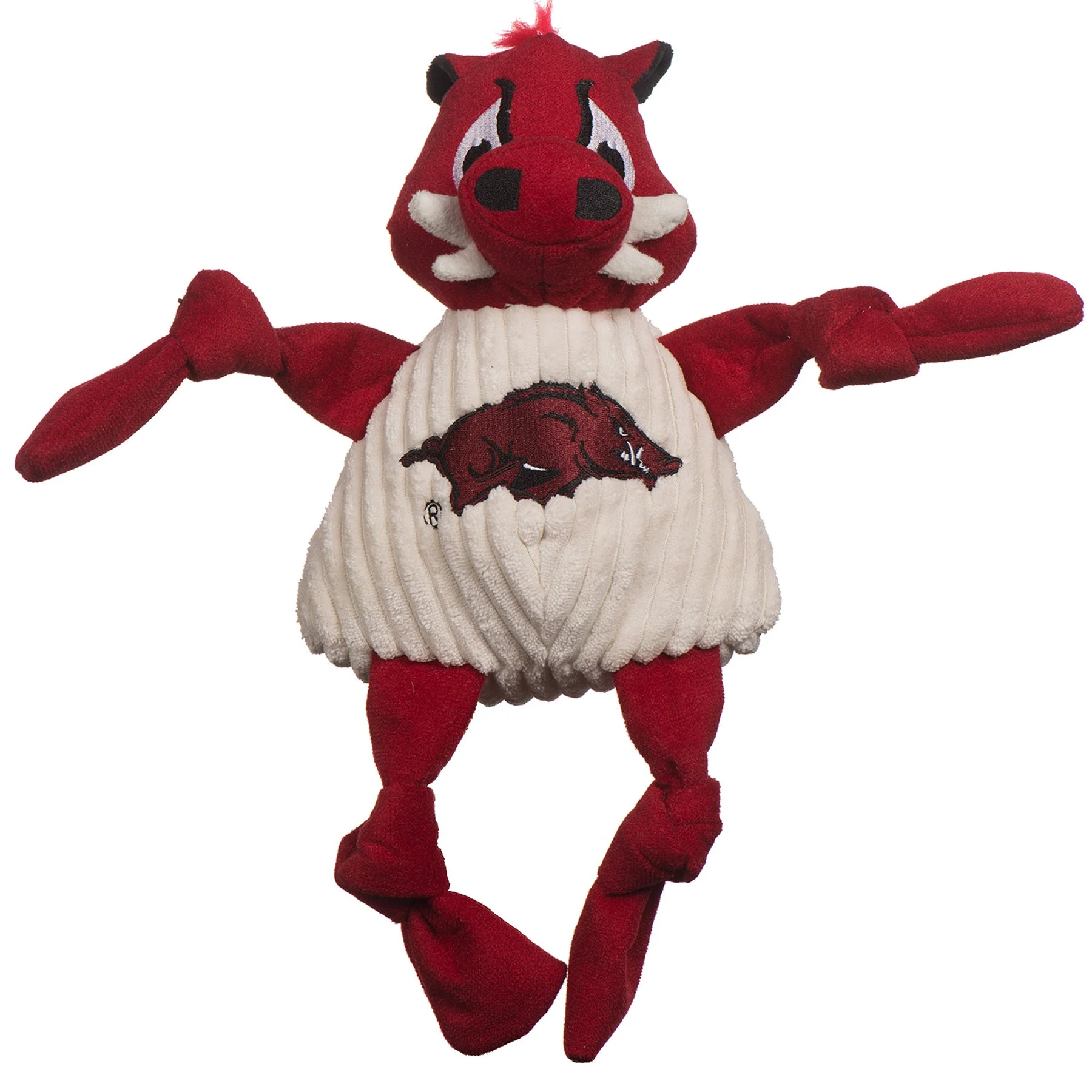 Traditional NCAA University of Arkansas Tusk the Razorback Knottie® Plush Dog Toy Carefully Designed
