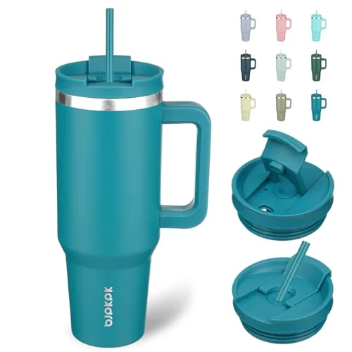 Advanced 40 oz Insulated Tumbler with Handle Straw Clean