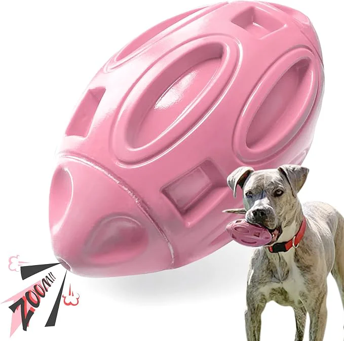 Soft EASTBLUE Squeaky Dog Toys for Aggressive Chewers Rubber Puppy Chew Ball Optimized
