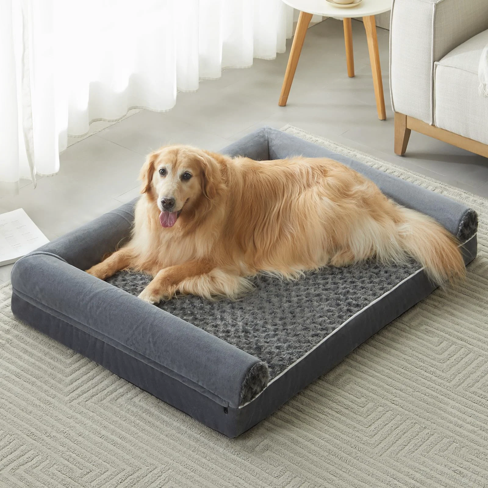 Secure BFPETHOME Large Orthopedic Dog Bed – Waterproof Washable Cover 42 x 30 x 7 Comfortable