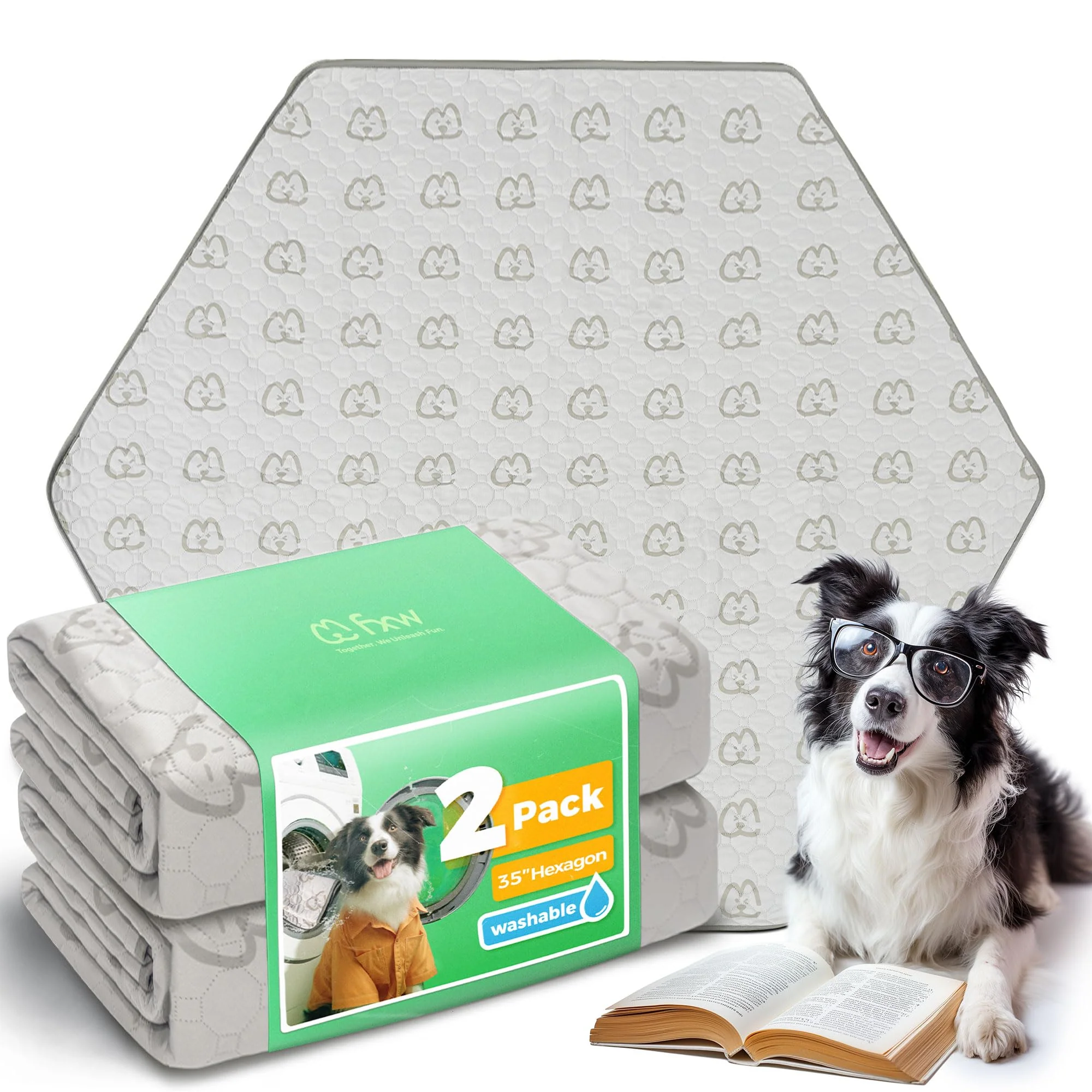 Next-Generation FXW Washable Dog Pads for Rollick Homeplus Playpens — Super Absorbent Leakproof 2 Pack Khaki Innovative