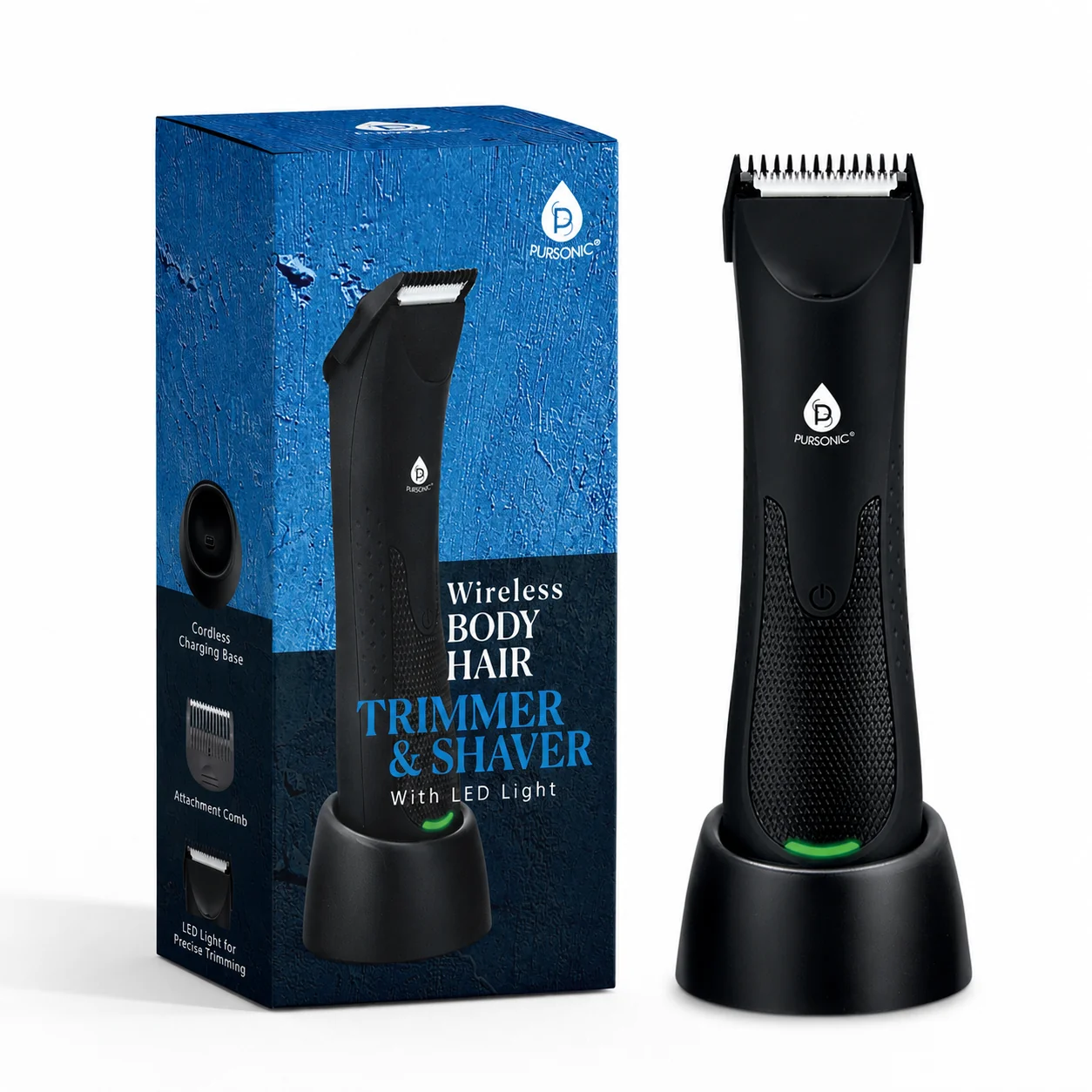 Clean Wireless Body Hair Trimmer Shaver – Cordless Waterproof Precision Ceramic Blade Organic