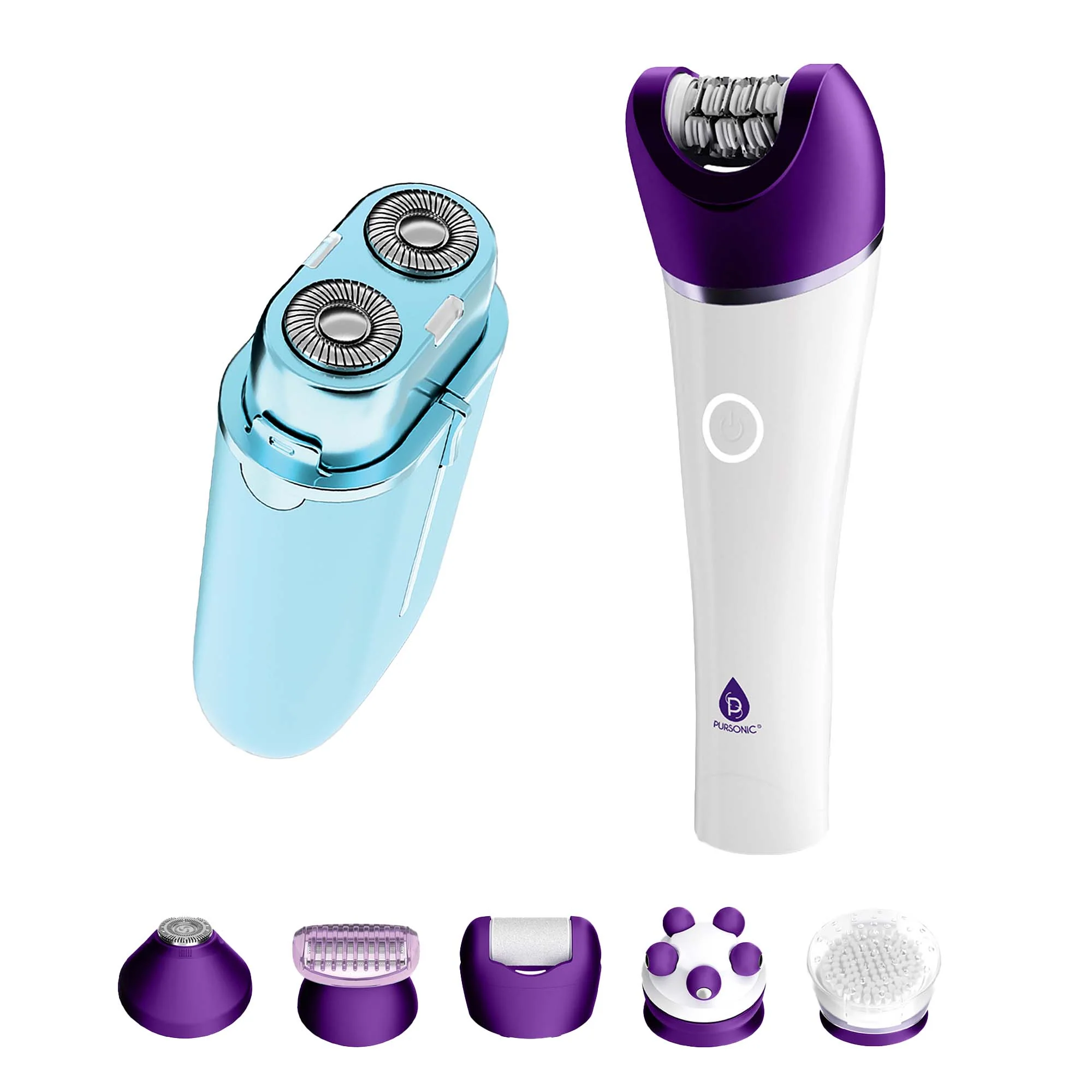 Reusable Smooth Painless Hair Removal Kit – Pursonic Shaver 6-in-1 Epilator Trendy
