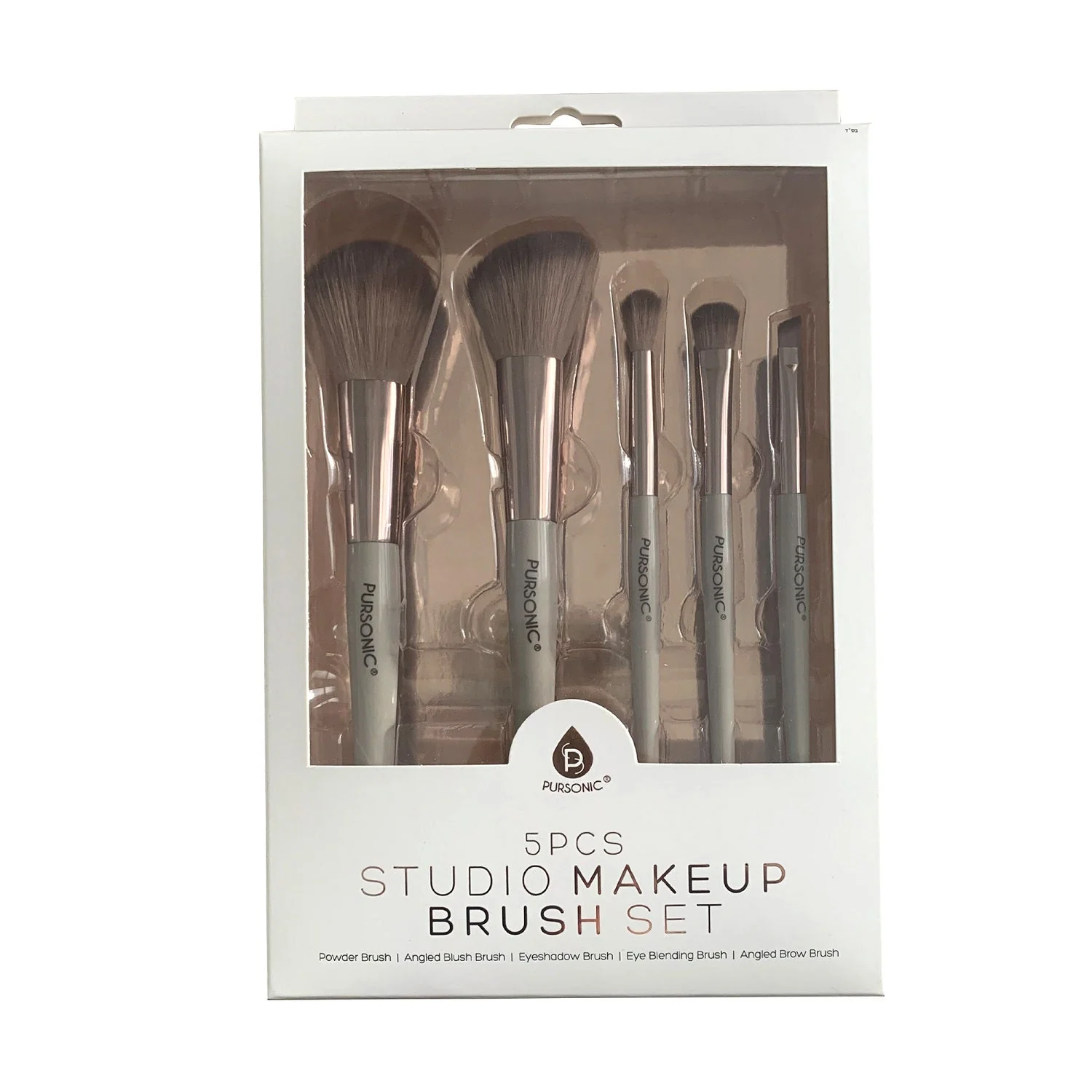 Prestigious 5 Pcs Studio Makeup Brush Set Rose Gold Authentic