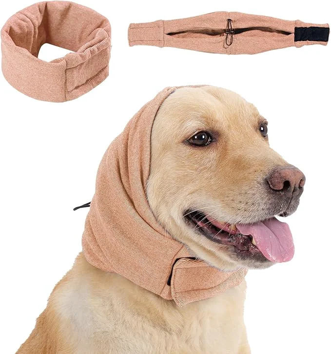 Superior Dog Calming Hoodie No Shake Ear Wraps for Dogs Adjustable Dog Ear Muffs for Noise Protection Ear Wrap Head Cover for Head Warp Anxiety Relief Hematoma Grooming and Force DryingAbout ThisOverview High-Performance