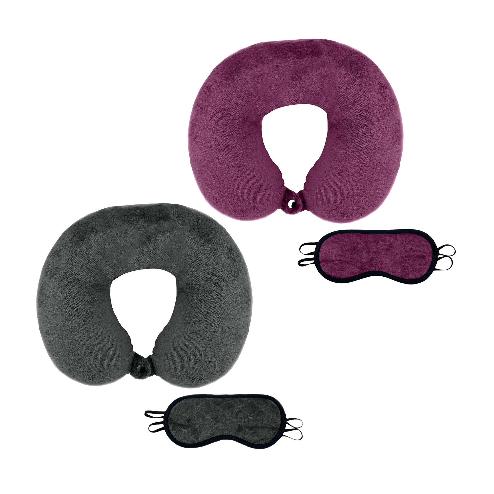 Flexible 2 Memory Foam Travel Pillows with Sleep Masks – Comfort for Couples on the Go Artisan