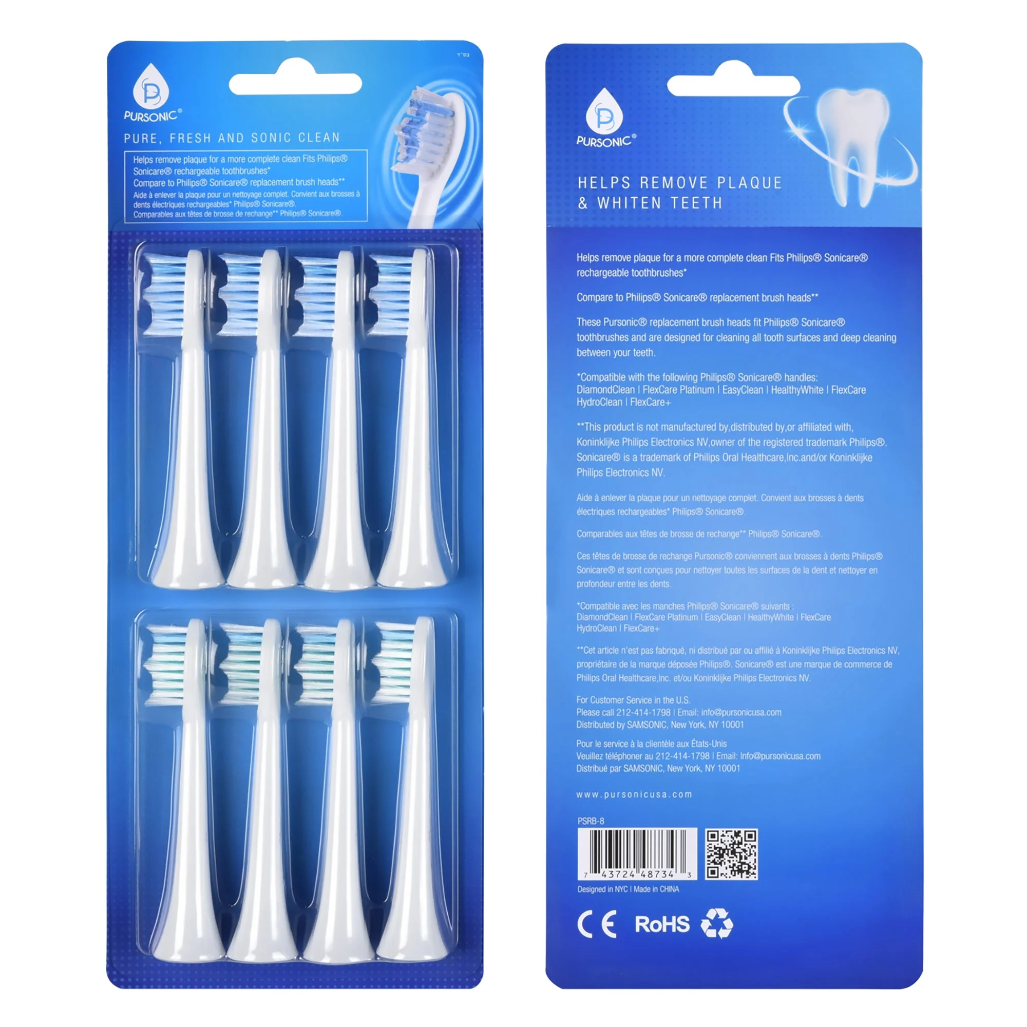 Verified Pursonic Toothbrush Heads Compatible with Sonicare Electric Toothbrush 8 Pack Outstanding