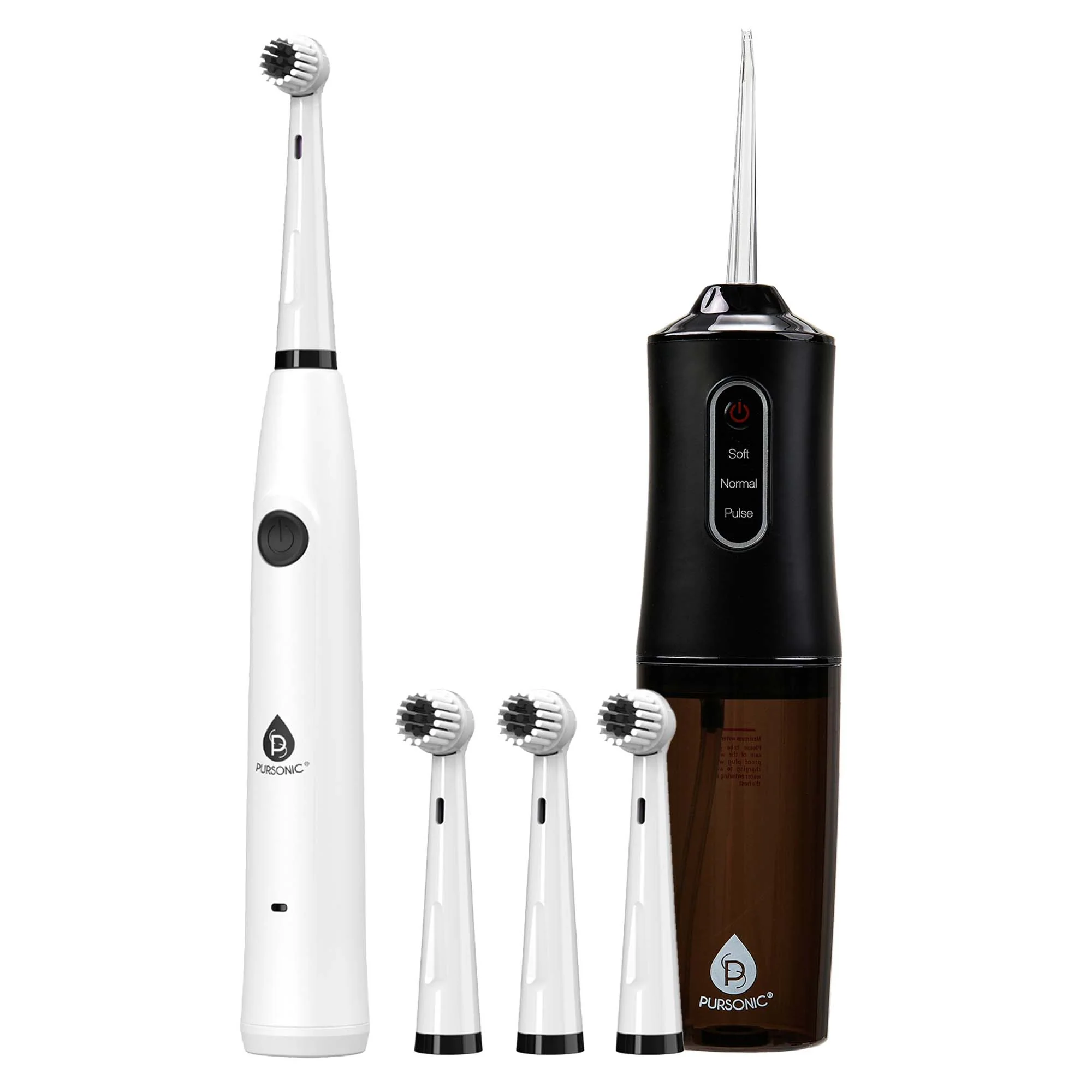 Certified USB Rechargeable Electric Toothbrush Water Flosser Bundle – Complete Oral Care Set Clean