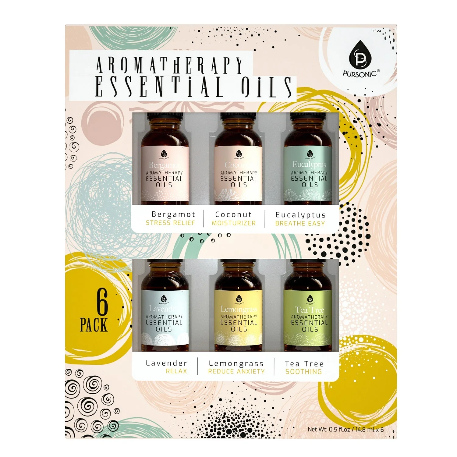 Safe 6 Pack of Aromatherapy Essential Oils Stylish