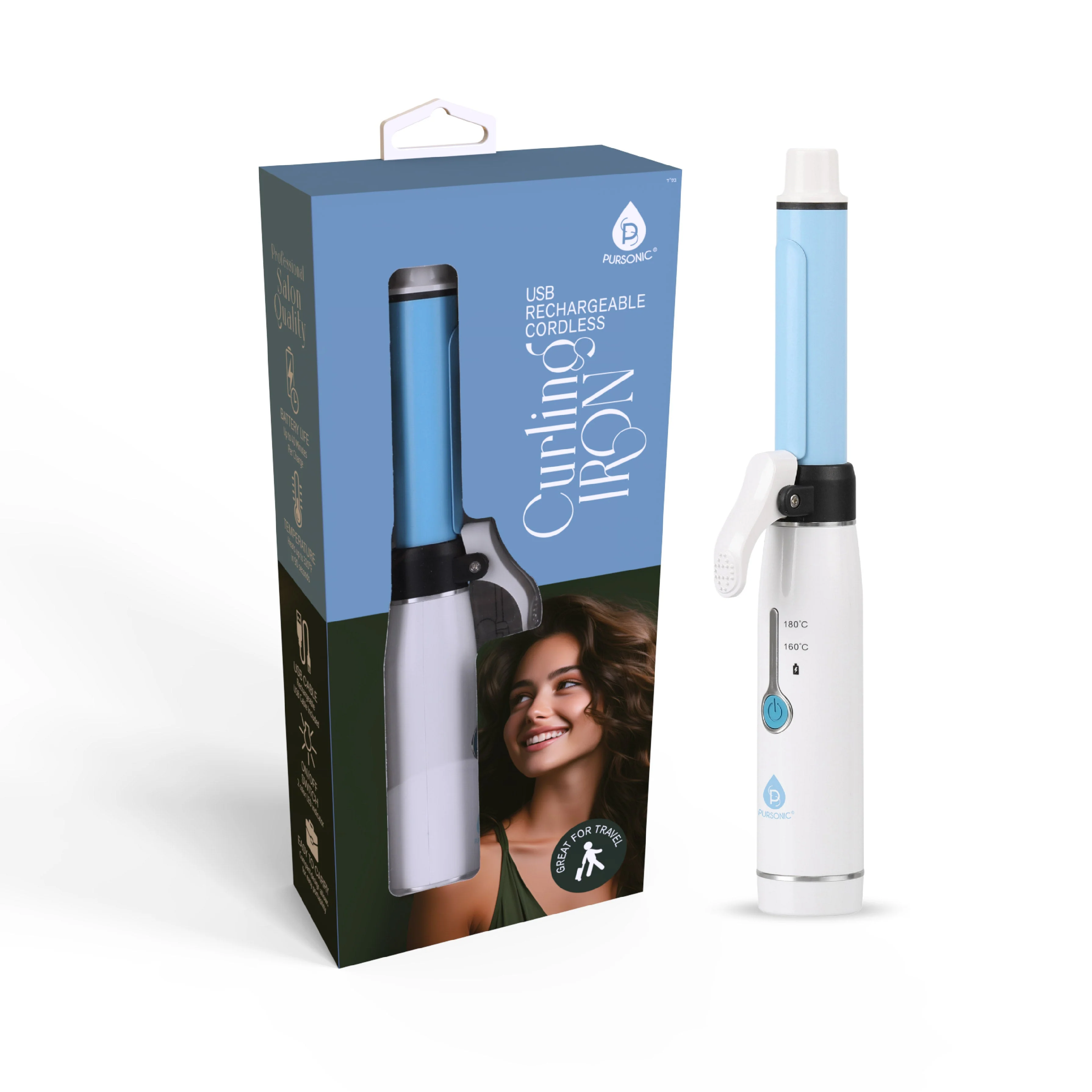 First-Class USB Rechargeable Cordless Curling Iron Premium