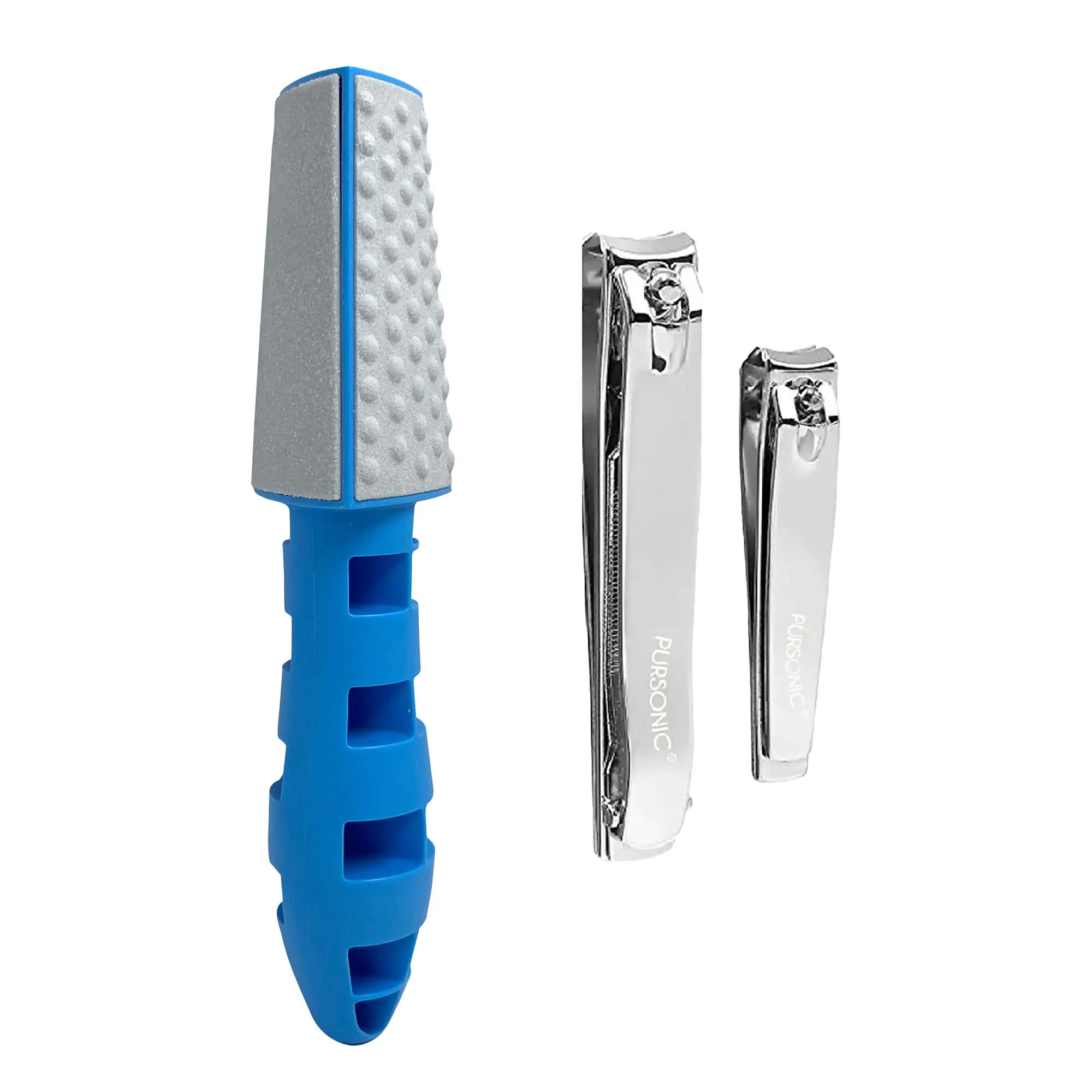 Carefully Designed Pursonic Premium Nail Foot Care Bundle – Nail Clippers 3-in-1 Callus Remover Secure