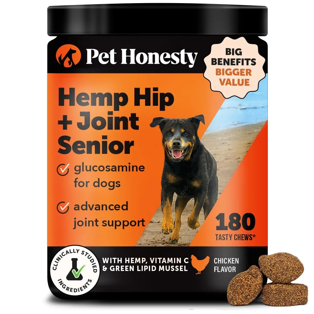 Quality Pet Honesty Senior Hemp Hip Joint Supplement for Dogs – Chicken 180ct Premium Material